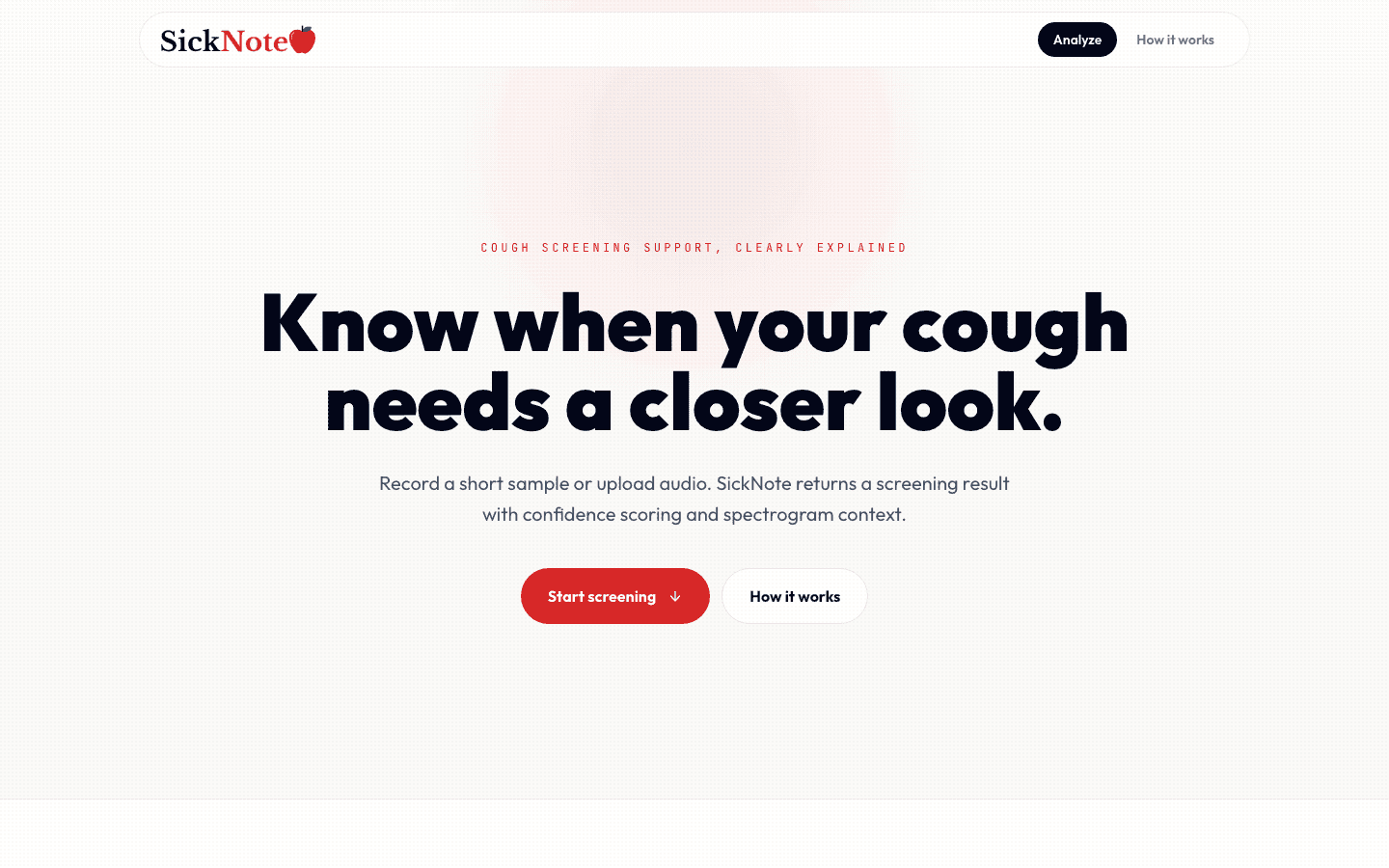 SickNote — live site